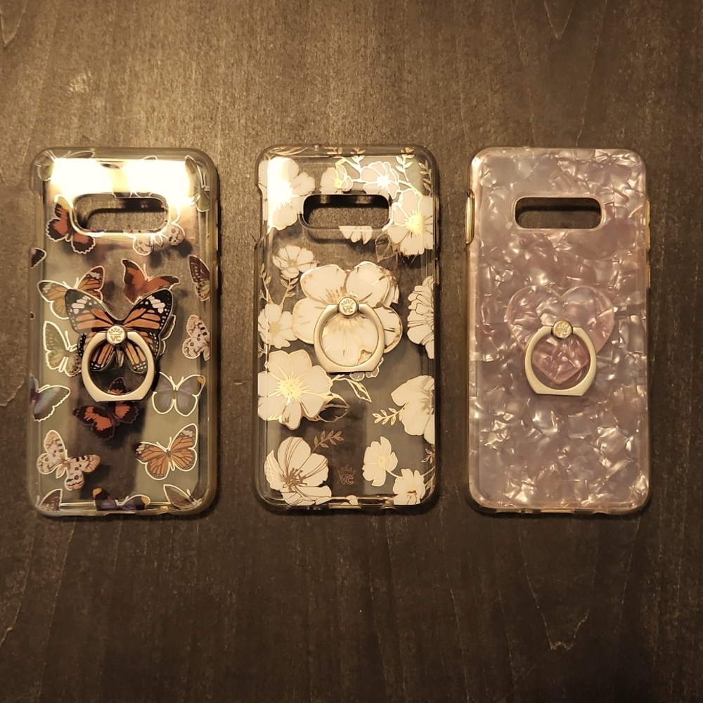 Set (3) Velvet Caviar Samsung Galaxy S10e cases with matching rings